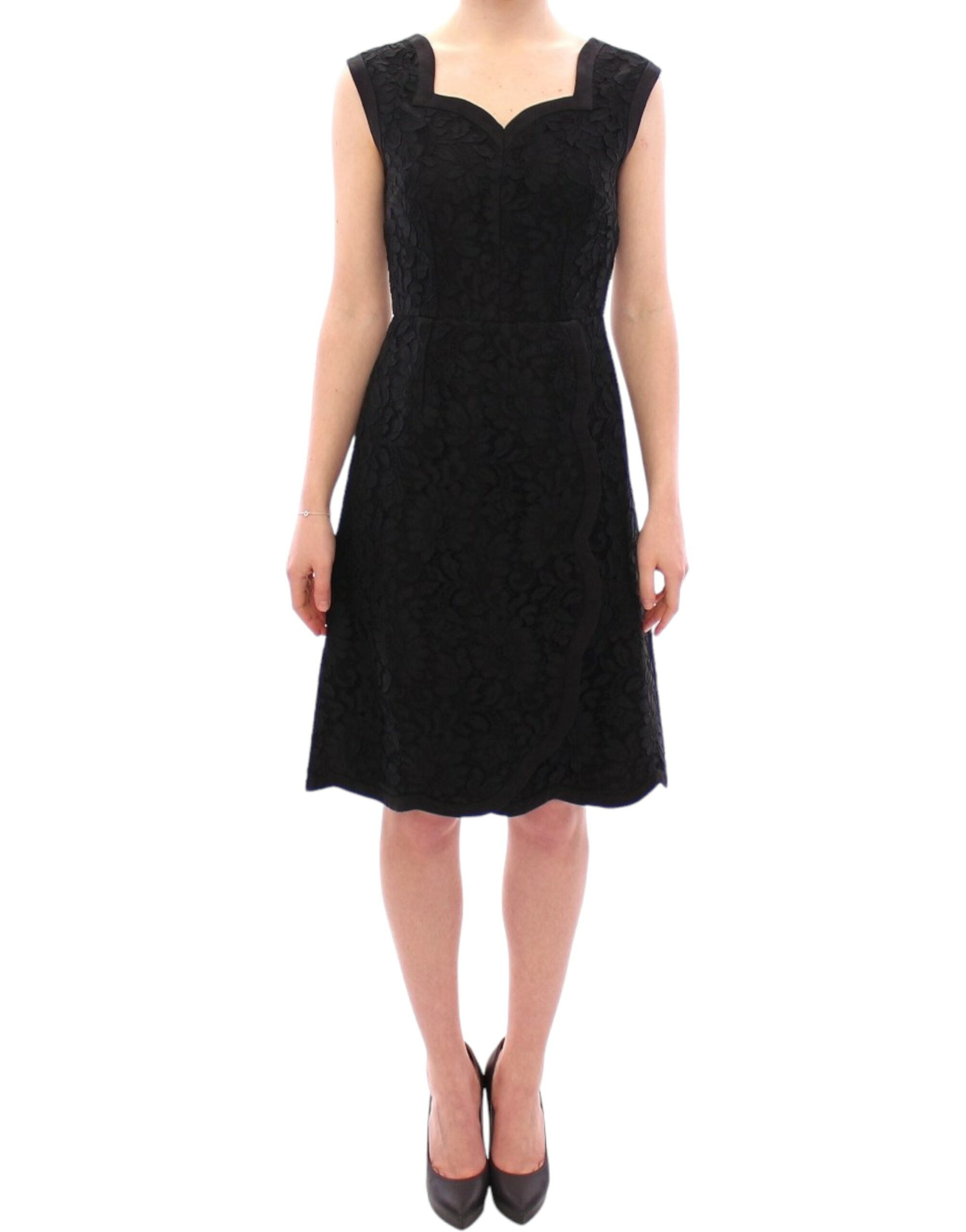 Dolce & Gabbana Black Floral Lace Runway Dress from Sicily