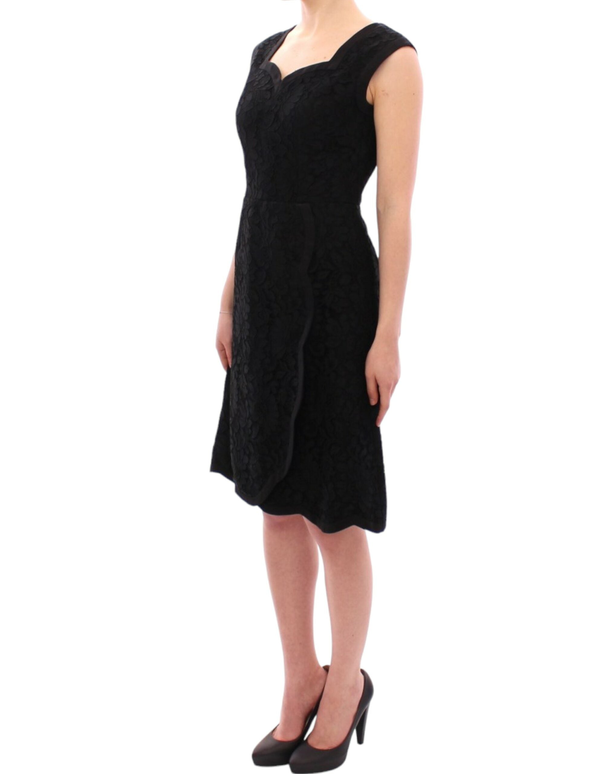 Dolce & Gabbana Black Floral Lace Runway Dress from Sicily
