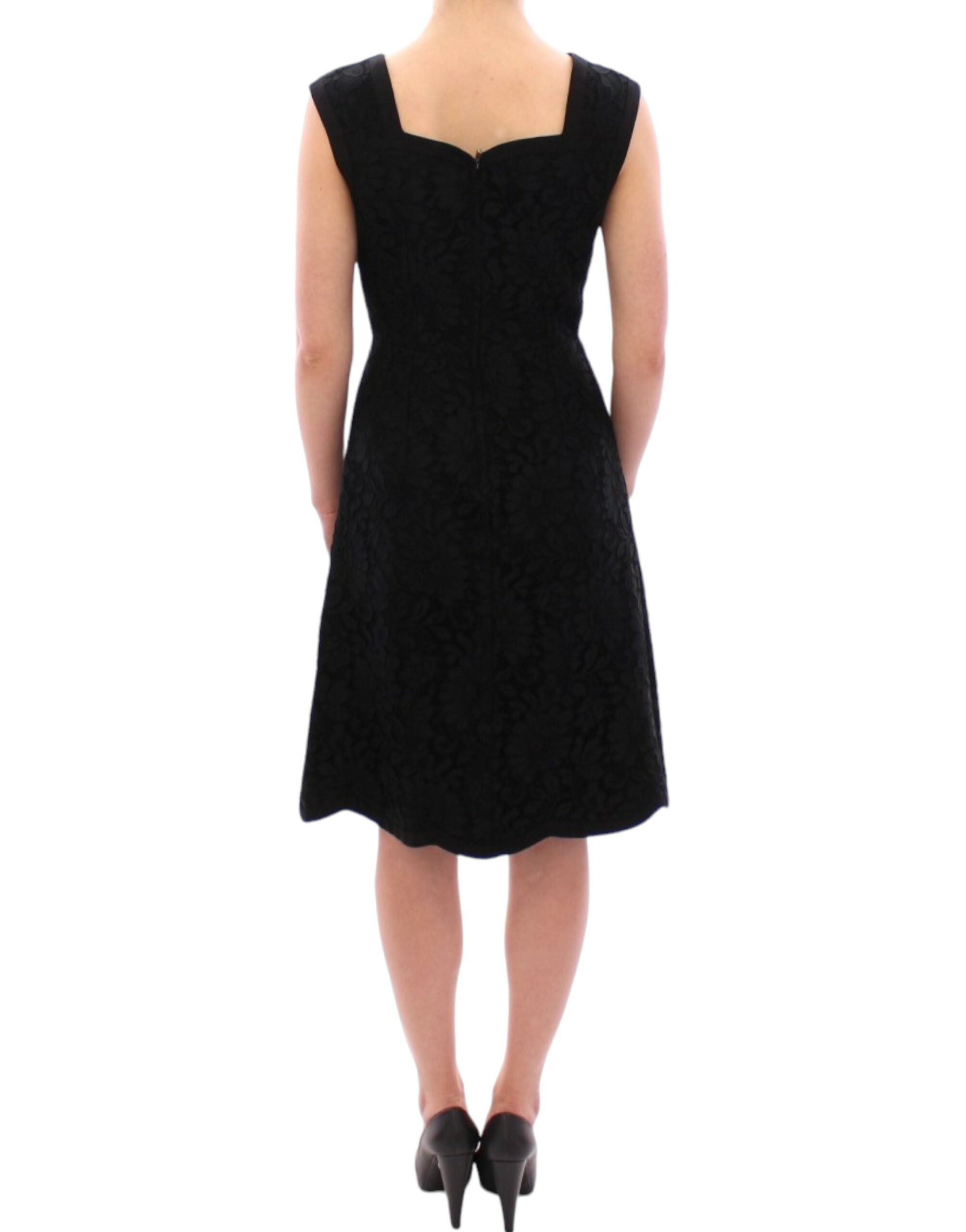 Dolce & Gabbana Black Floral Lace Runway Dress from Sicily