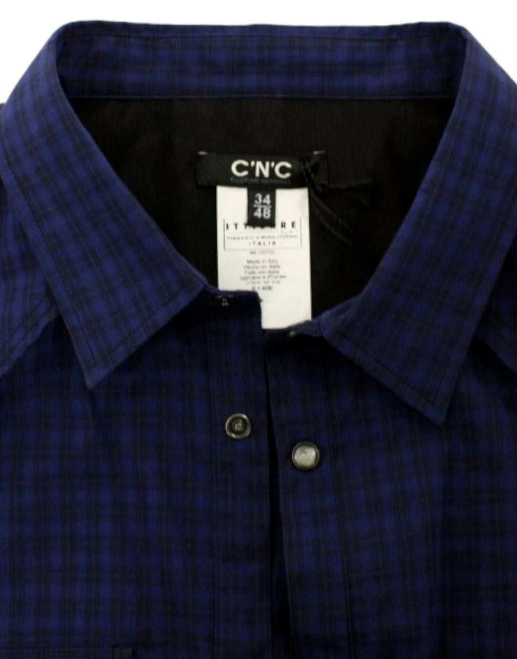 Costume National Blue Check Cotton Shirt