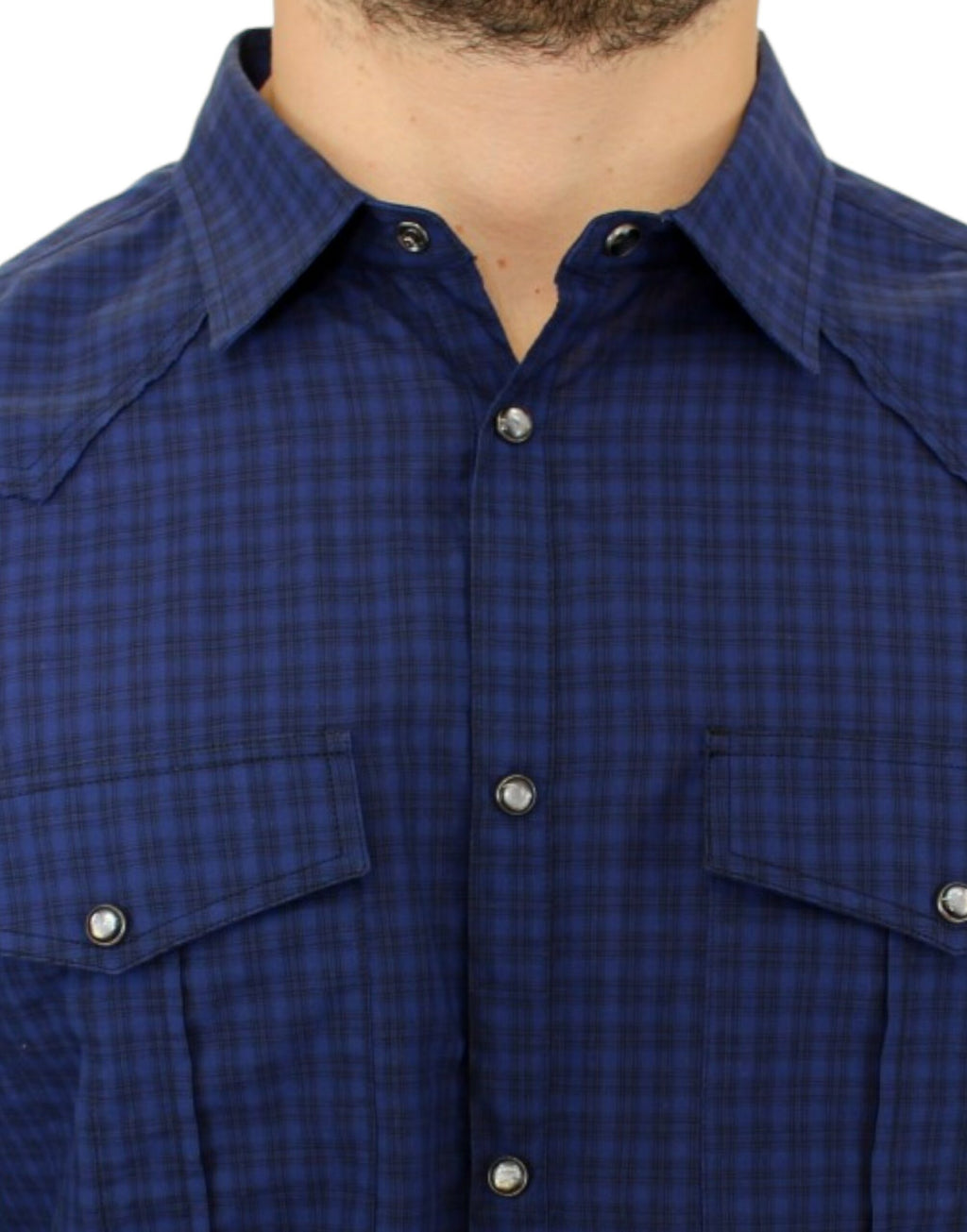 Costume National Blue Check Cotton Shirt