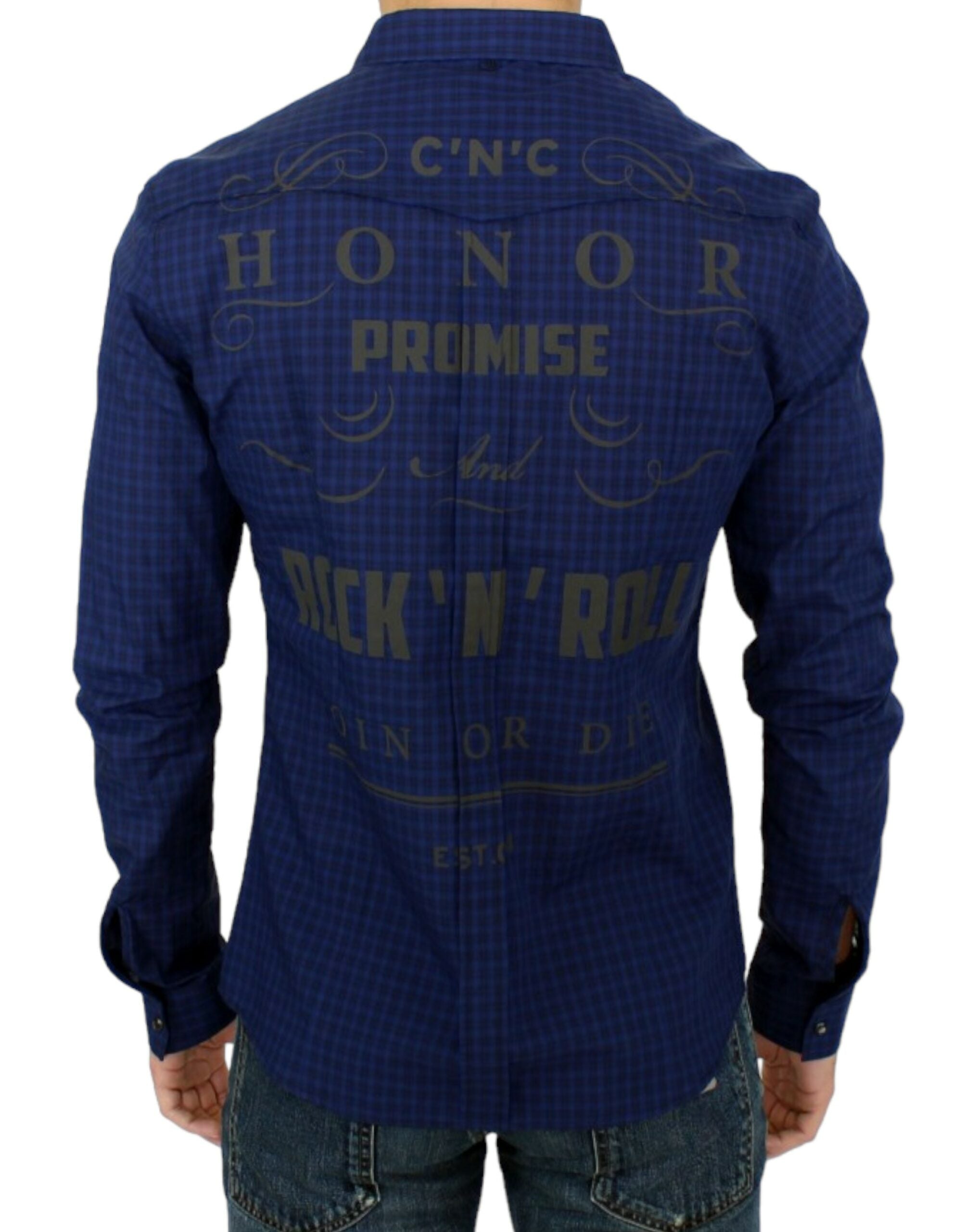 Costume National Blue Check Cotton Shirt