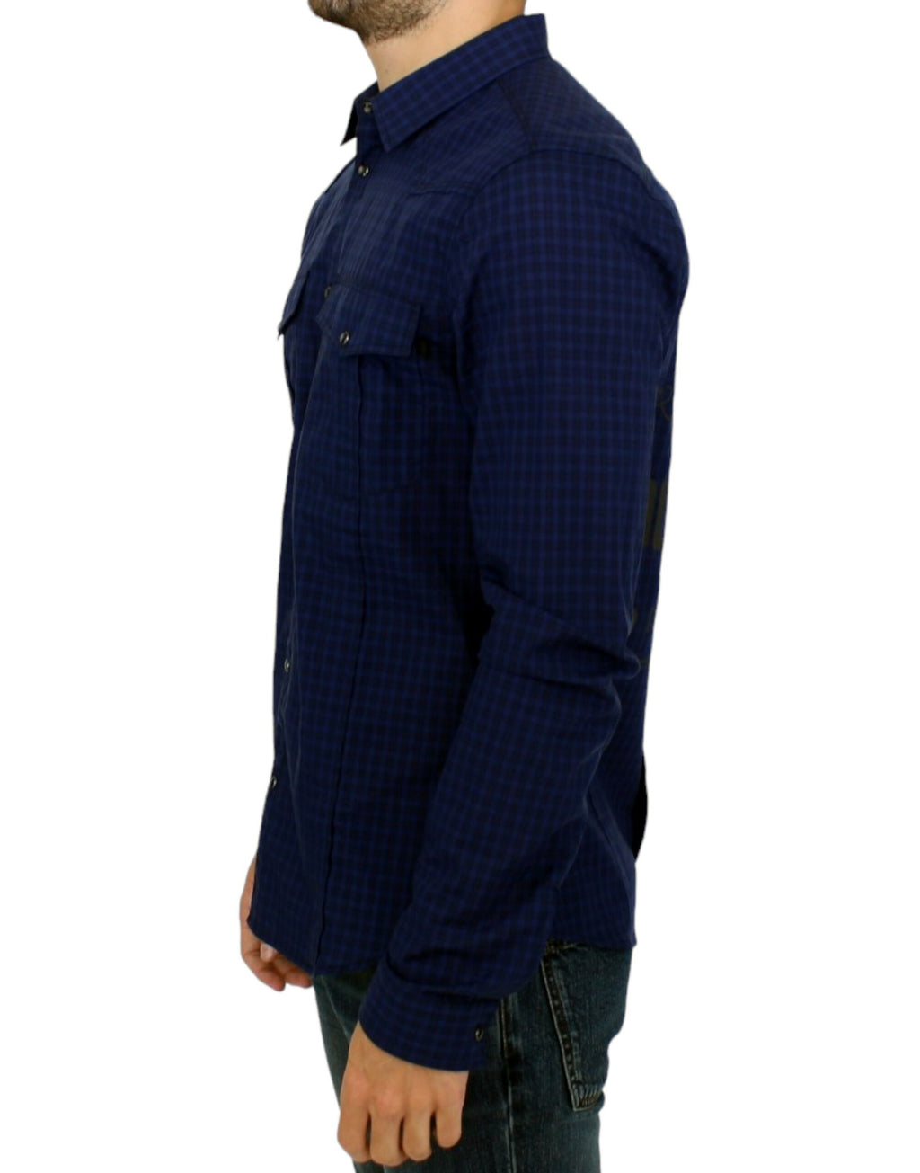 Costume National Blue Check Cotton Shirt