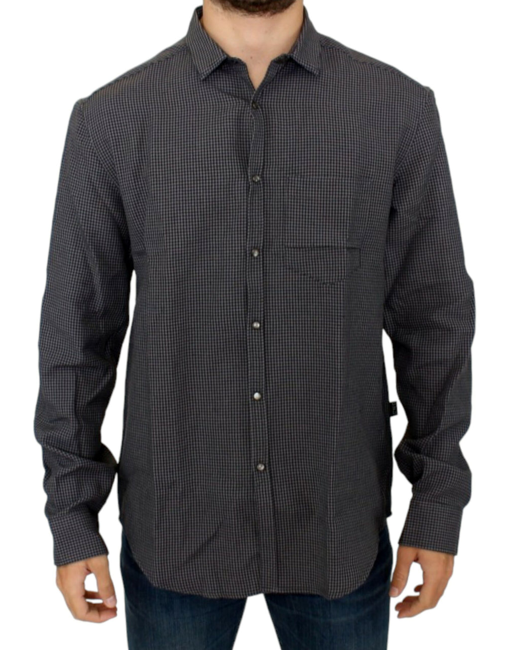 Costume National Grey Linen Casual Shirt