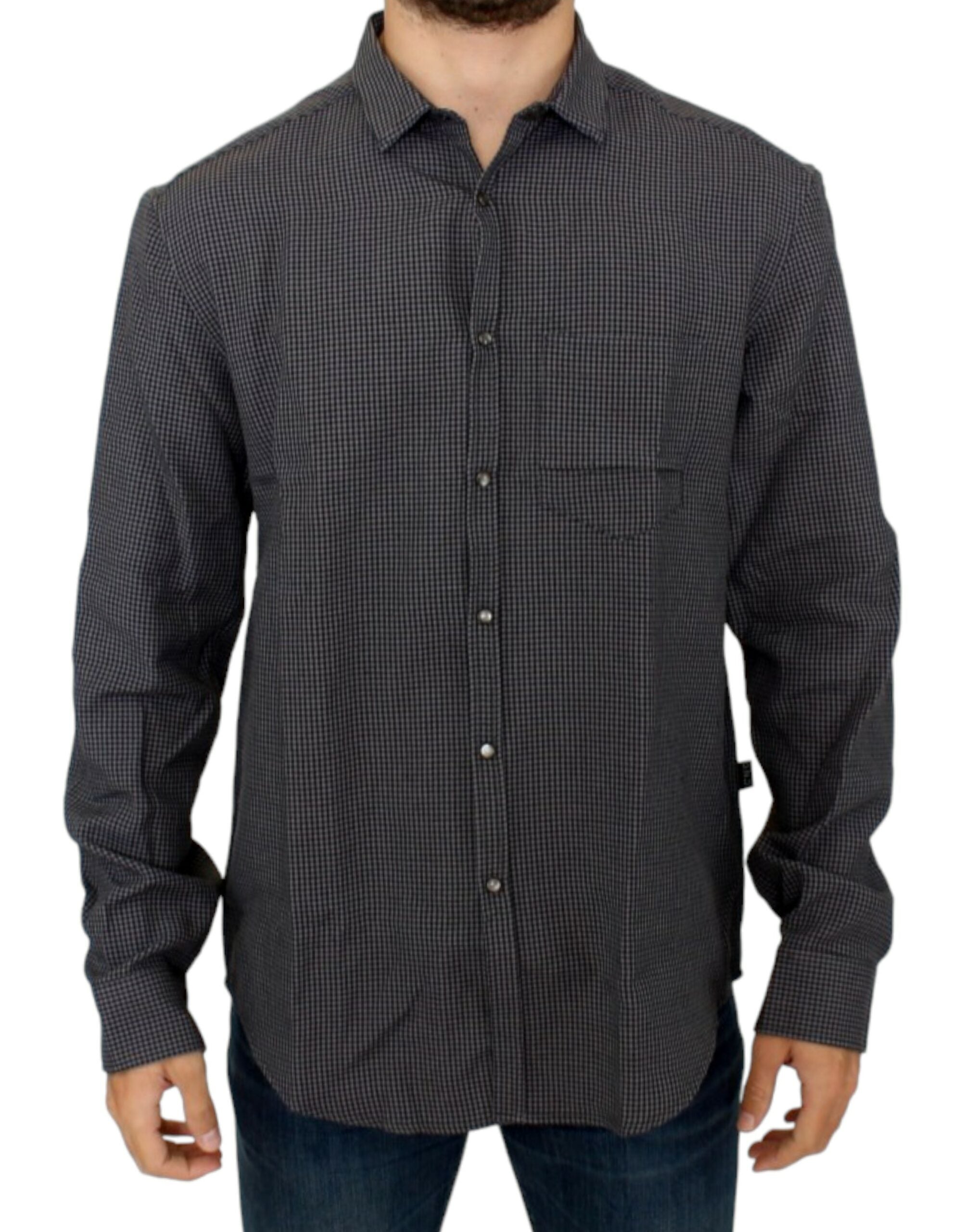 Costume National Grey Linen Casual Shirt