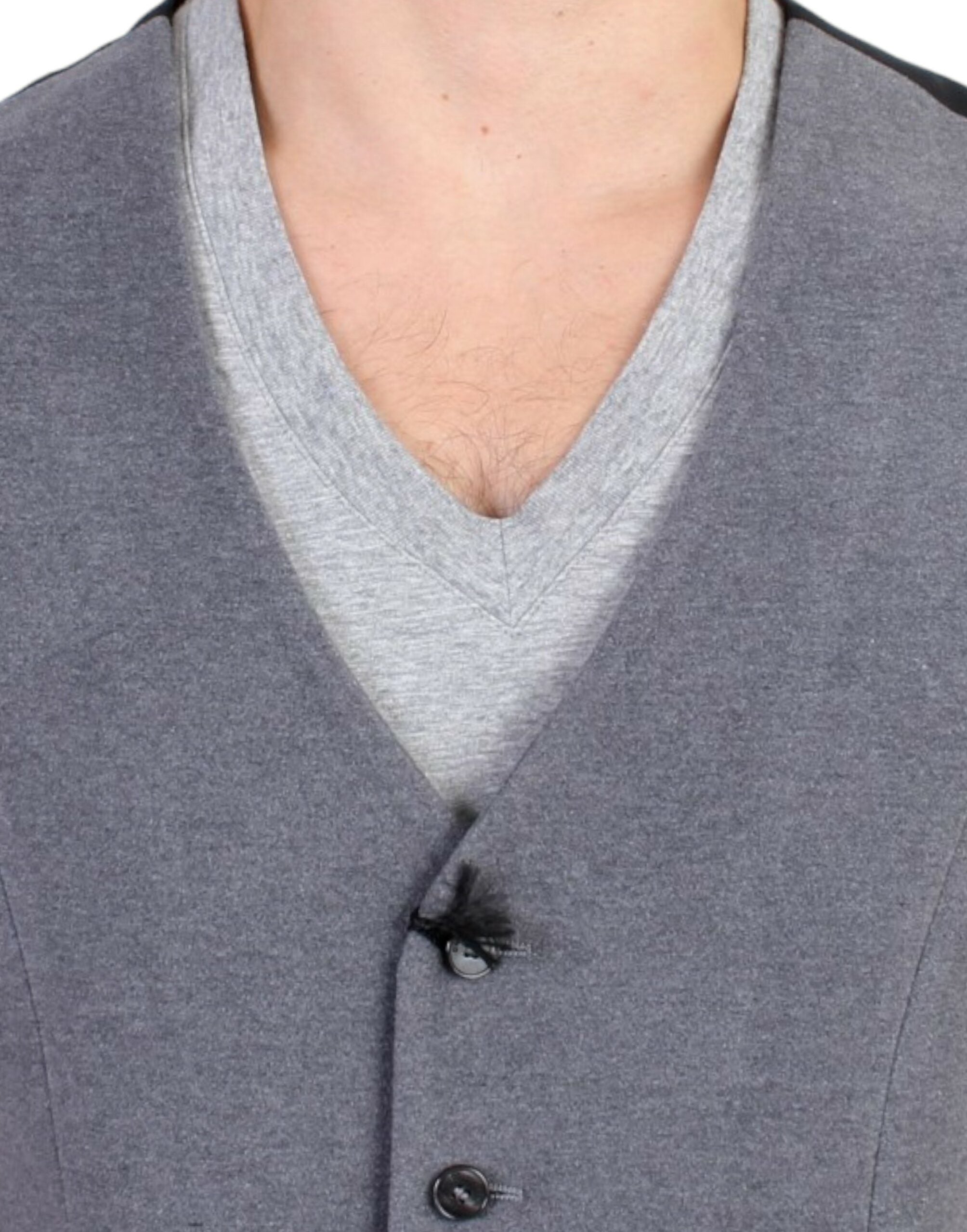 Costume National Grey Cotton Blend Casual Vest
