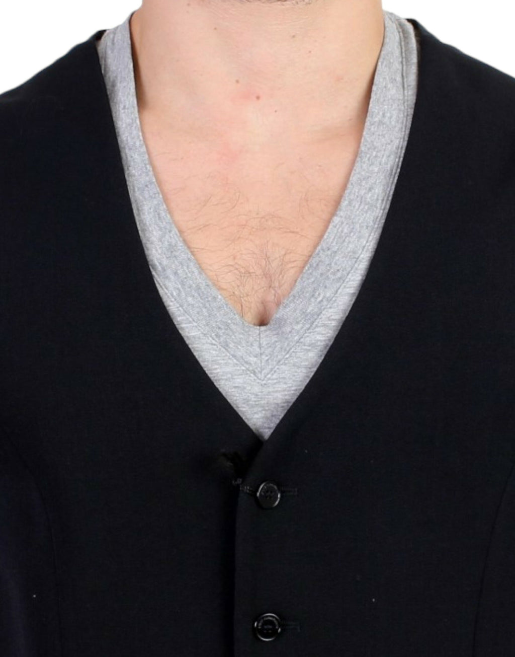 Costume National Black Wool Blend Casual Vest