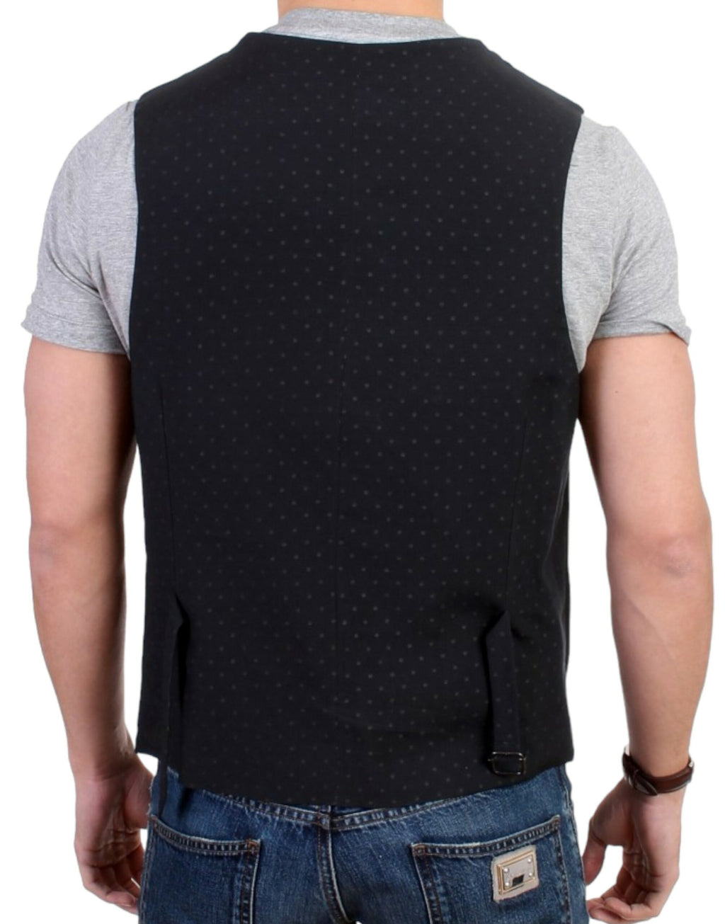 Costume National Black Wool Blend Casual Vest