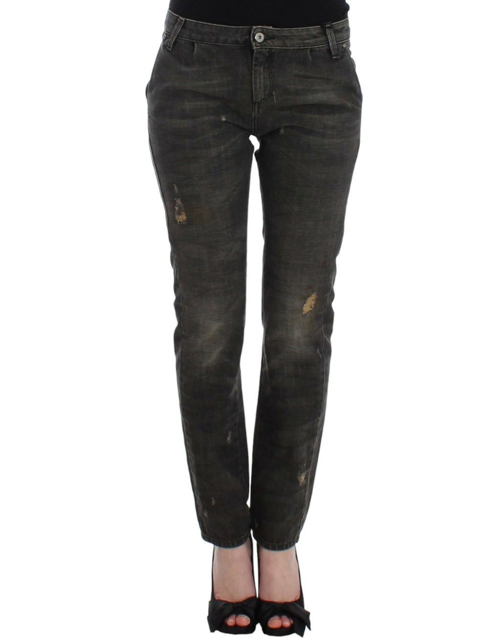 Costume National Gray Distressed Jeans