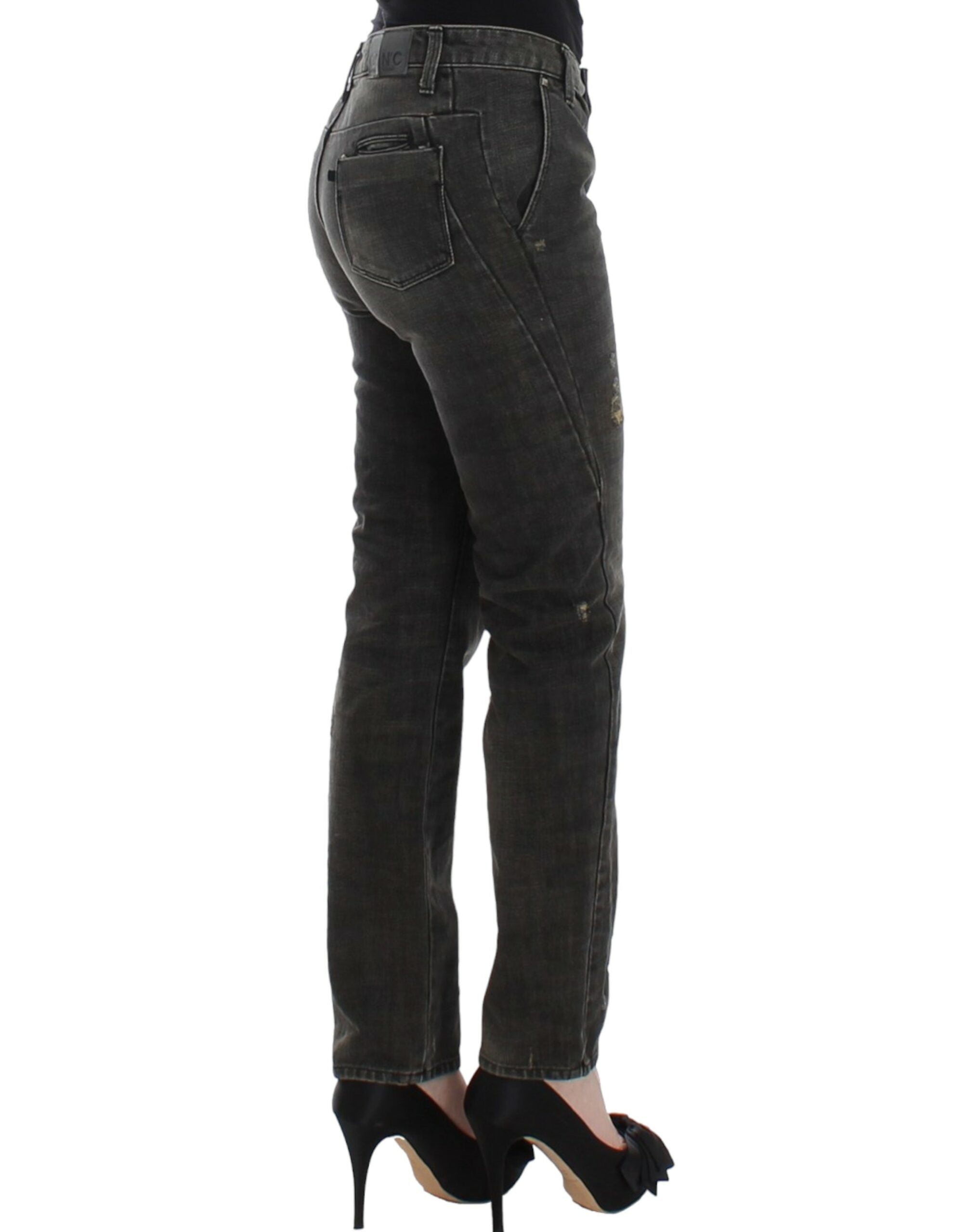 Costume National Gray Distressed Jeans