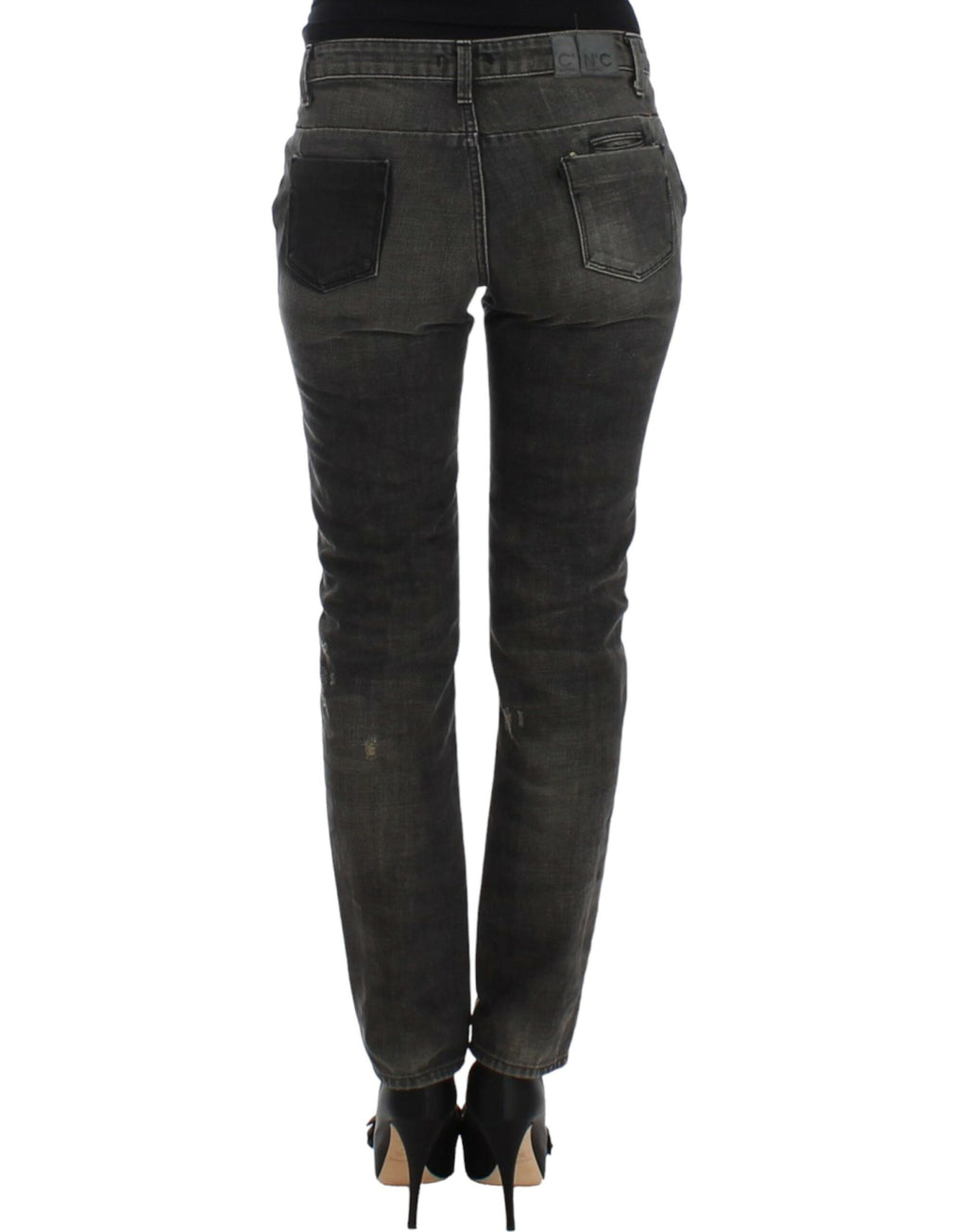 Costume National Gray Distressed Jeans