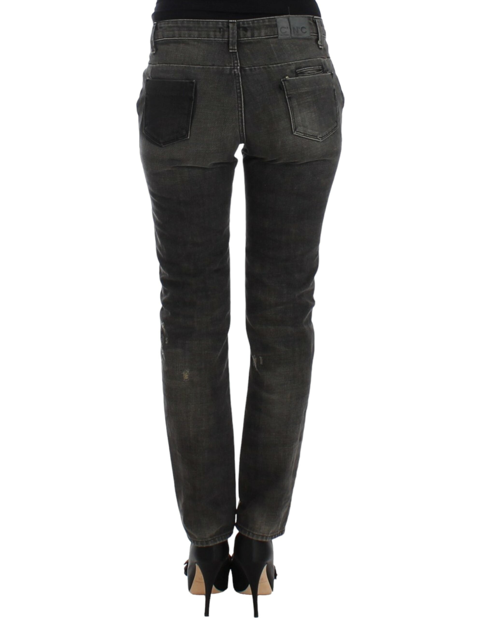 Costume National Gray Distressed Jeans