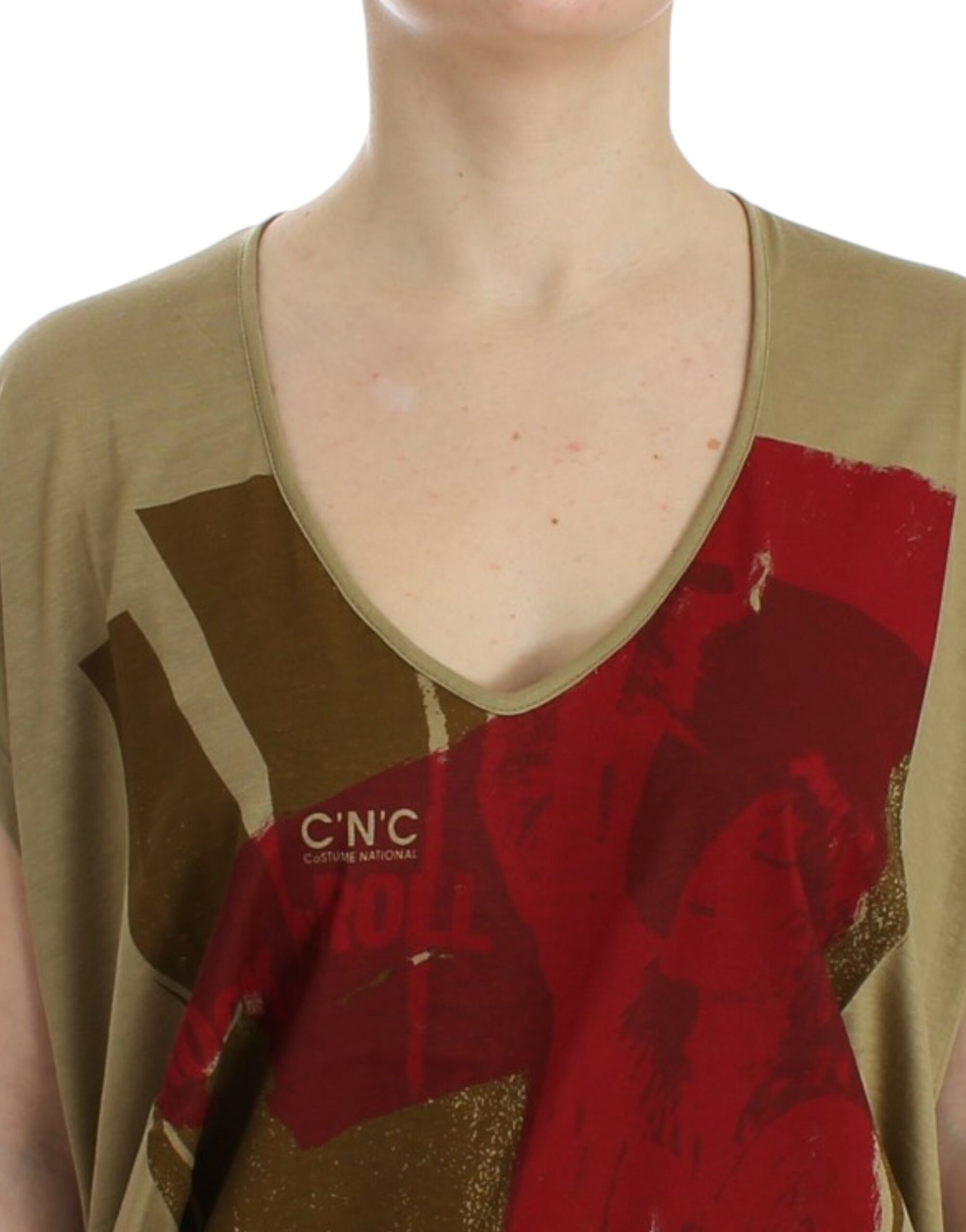 Costume National Green Printed Short Sleeve T-Shirt