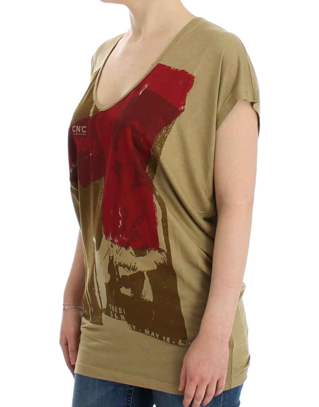 Costume National Green Printed Short Sleeve T-Shirt