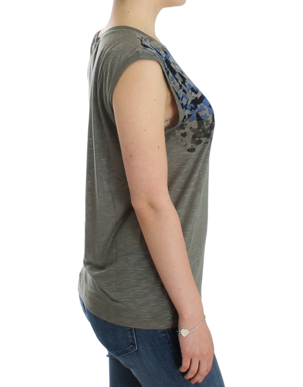 Costume National Sleeveless T-Shirt with Grey Print