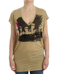 Costume National Beigefarbenes T-Shirt mit Motivdruck
