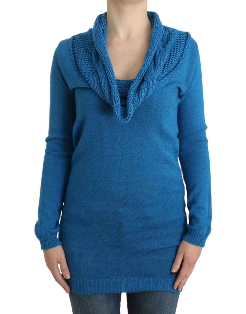 Costume National Blue Crew Neck Knit Sweater