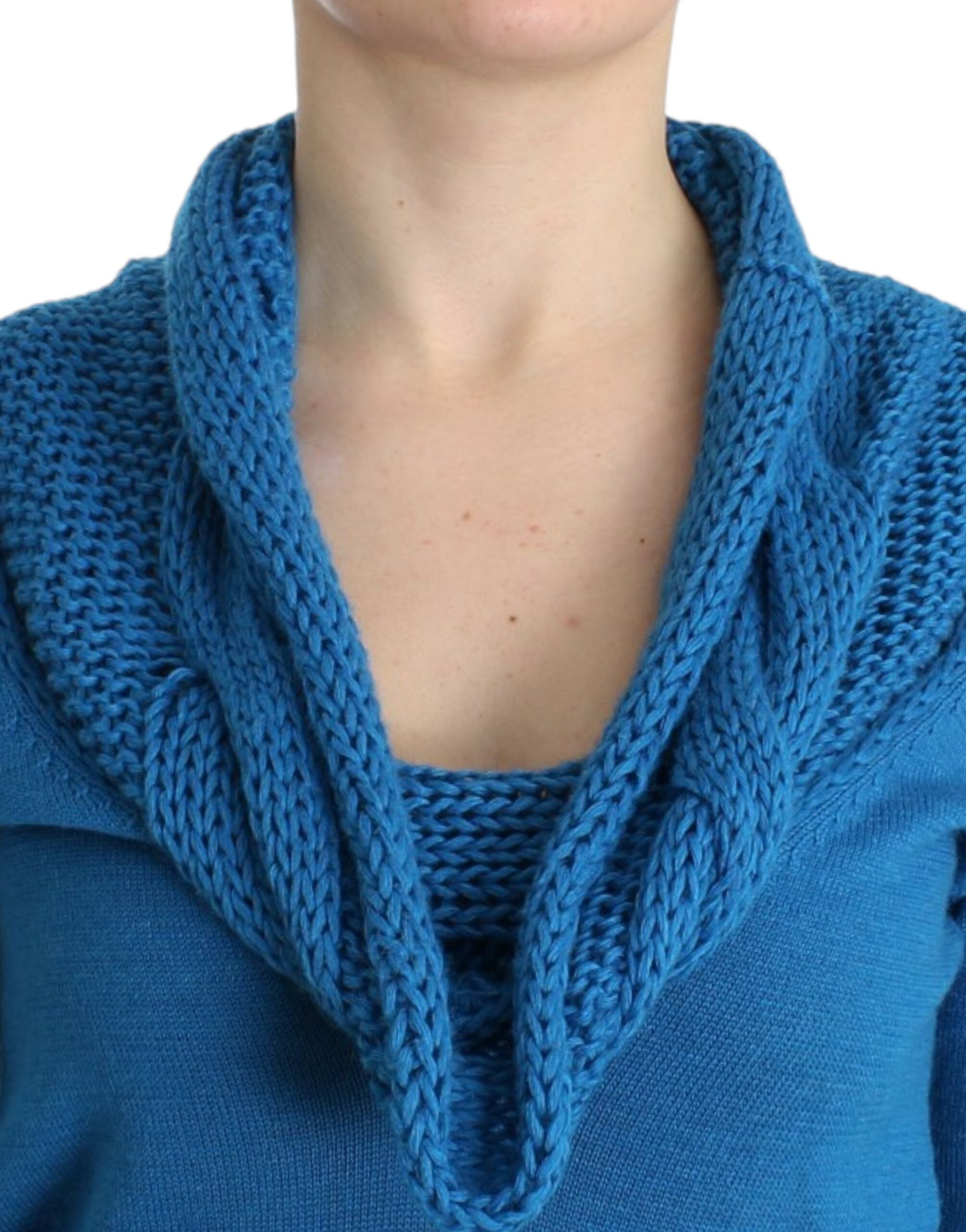 Costume National Blue Crew Neck Knit Sweater