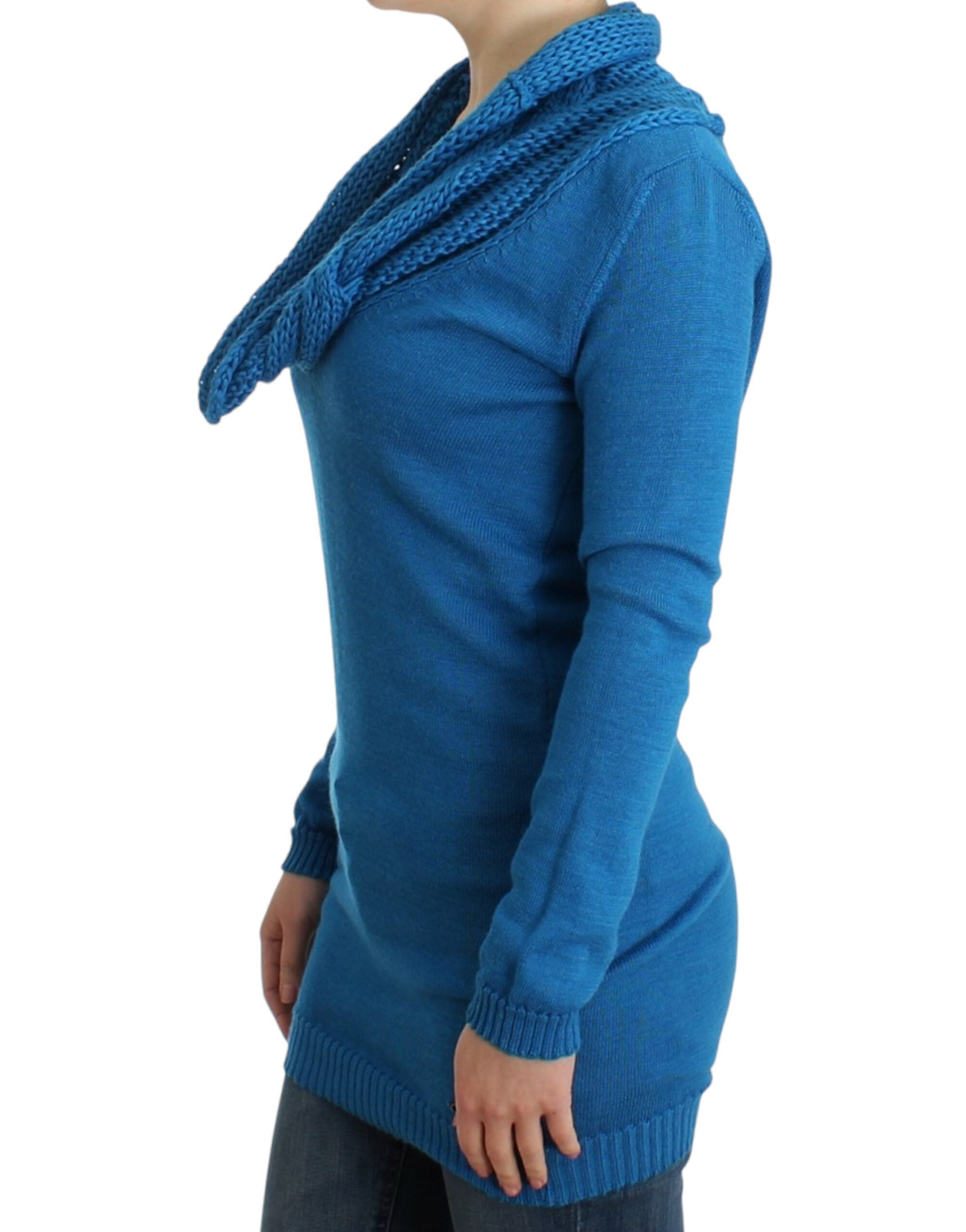 Costume National Blue Crew Neck Knit Sweater