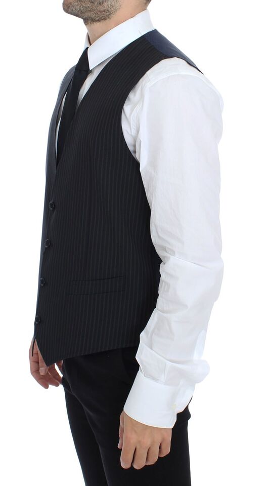 Dolce & Gabbana Grey Stretch Formal Waistcoat