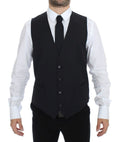 Dolce & Gabbana Grey Stretch Formal Waistcoat
