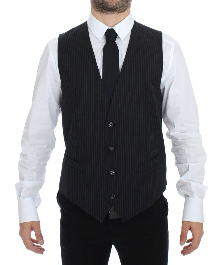 Dolce & Gabbana Grey Stretch Formal Waistcoat
