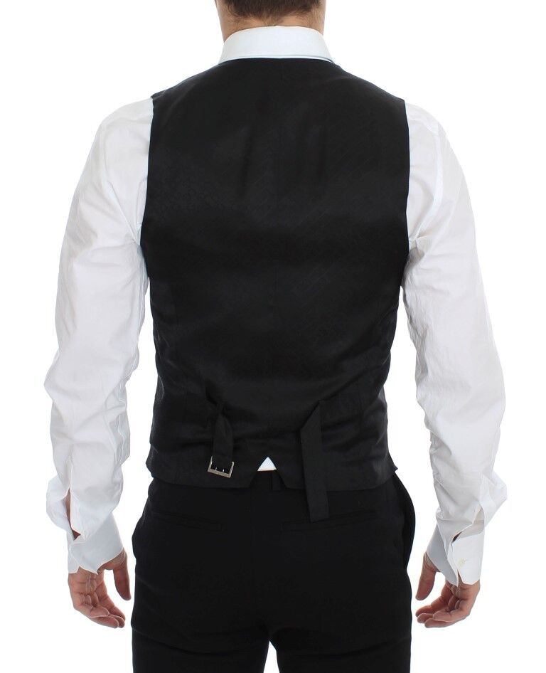 Dolce & Gabbana Blue Wool Waistcoat for Formal Occasions Vest Gilet