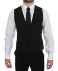 Dolce & Gabbana Schwarze Wolle Formal Dress Vest Gilet Jacke