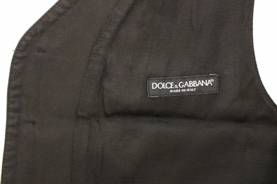 Dolce & Gabbana Black Cotton-blend Dress Vest Gilet