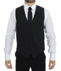 Dolce & Gabbana Black Wool-Silk Stretch Dress Vest Blazer