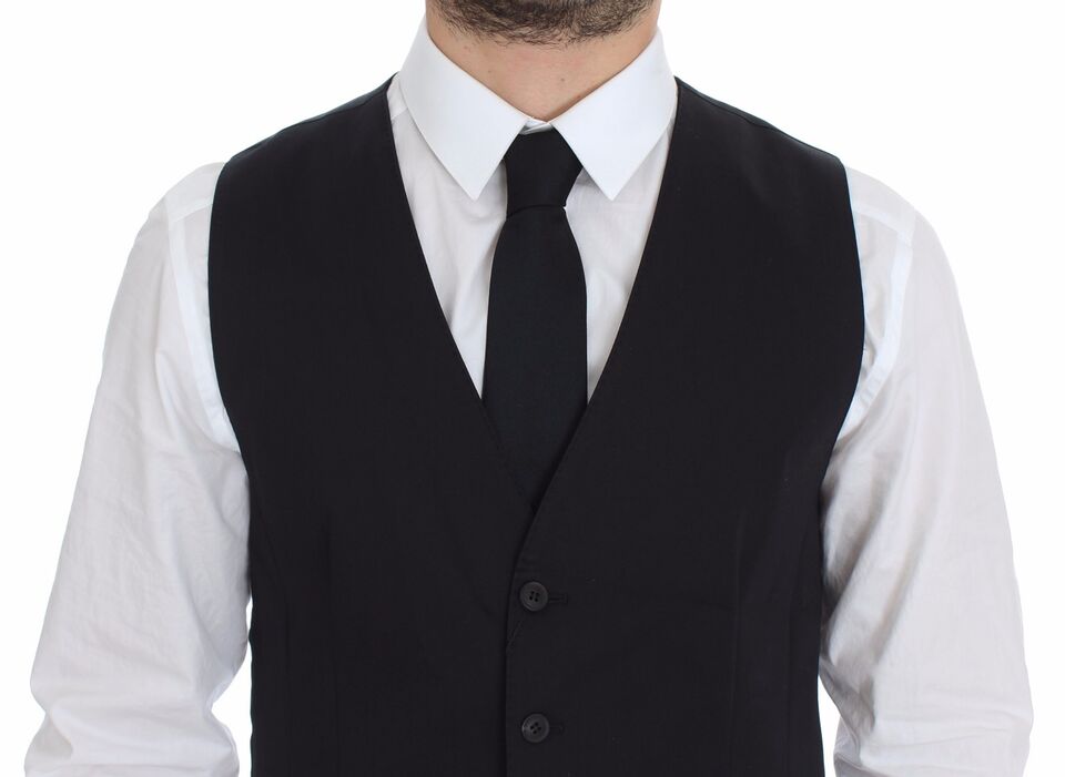Dolce & Gabbana Blue Cotton-Stretch Waistcoat Blazer