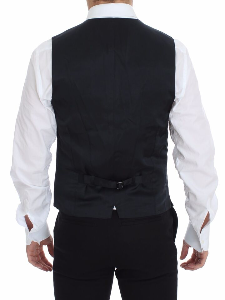 Dolce & Gabbana Blue Cotton-Stretch Waistcoat Blazer