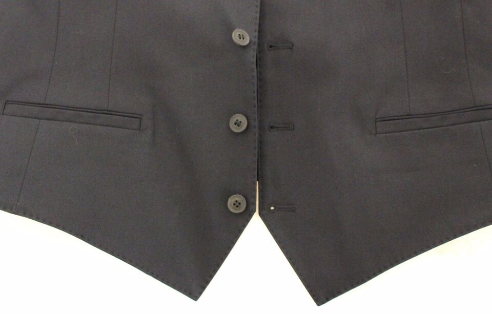 Dolce & Gabbana Blue Cotton-Stretch Waistcoat Blazer
