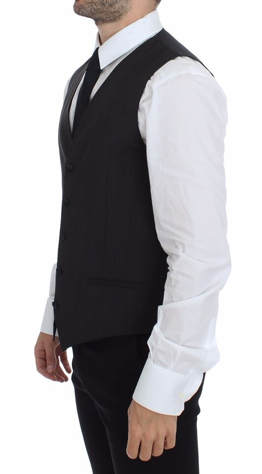 Dolce & Gabbana Grauer Woll-Stretchwesten-Blazer