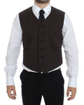 Dolce & Gabbana Braunes Baumwollmischung Kleid Weste Gilet