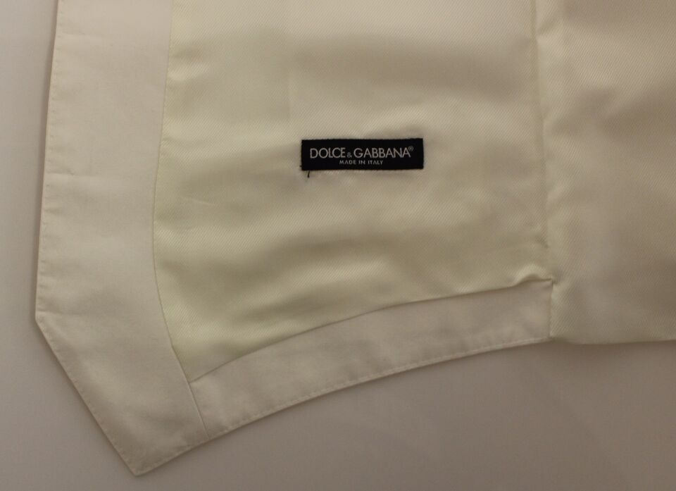 Dolce & Gabbana Weißes Baumwoll-Seidengemisch Kleid Weste Blazer