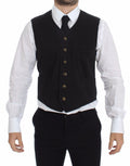 Dolce & Gabbana Black Cotton-Viscose Dress Vest Blazer