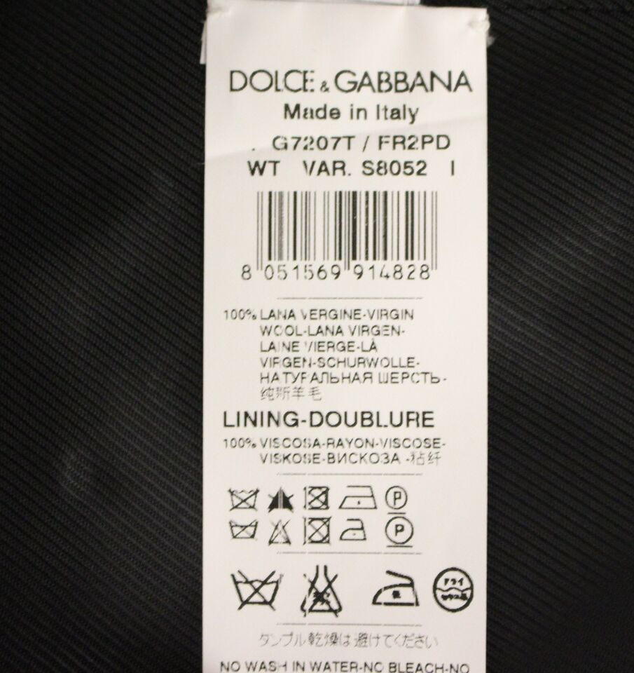 Dolce & Gabbana Graue gestreifte einreihige Wollweste