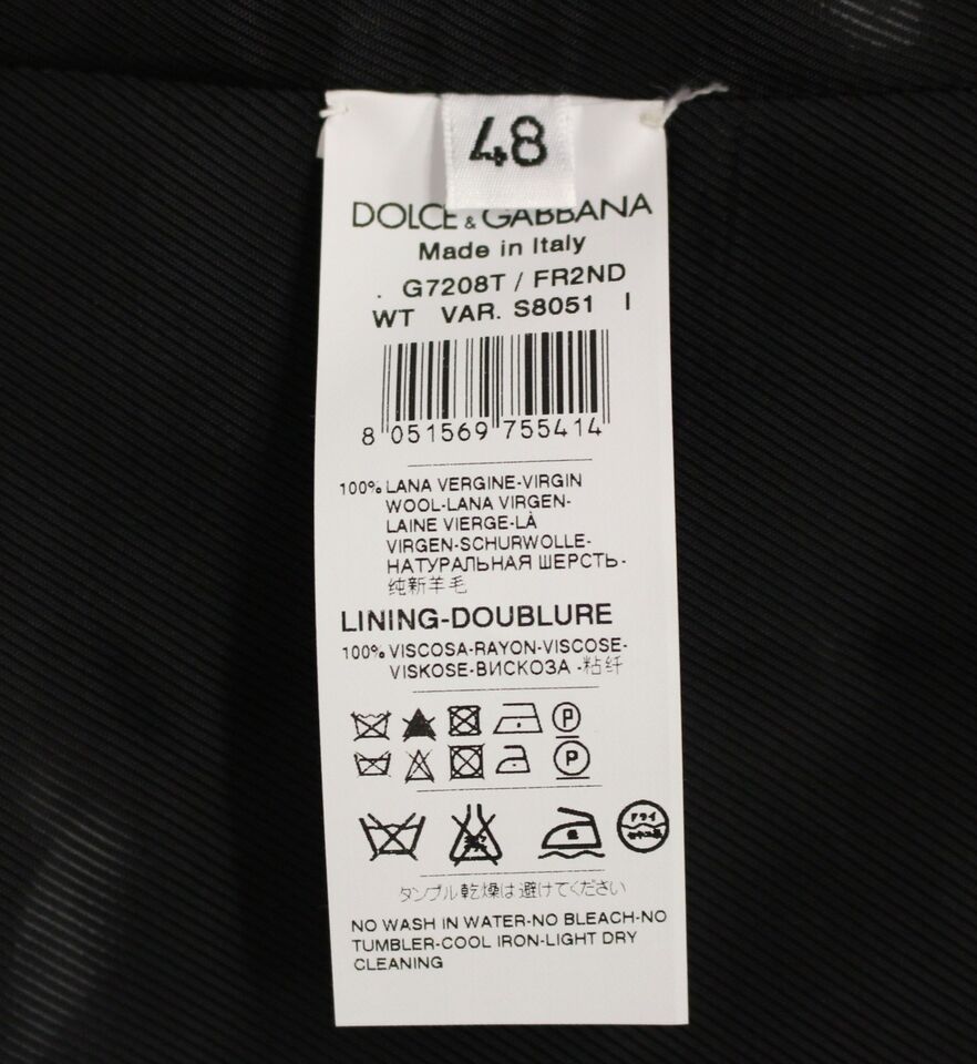 Dolce & Gabbana Schwarz gestreifte einreihige Wollweste