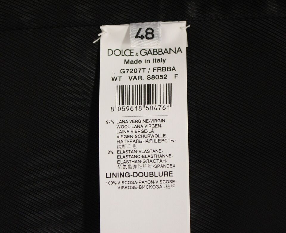 Dolce & Gabbana Grey Striped Wool Logo Gilet Vest