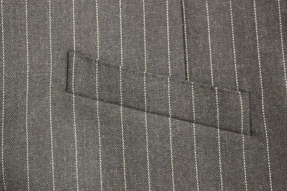 Dolce & Gabbana Grey Striped Wool Logo Gilet Vest