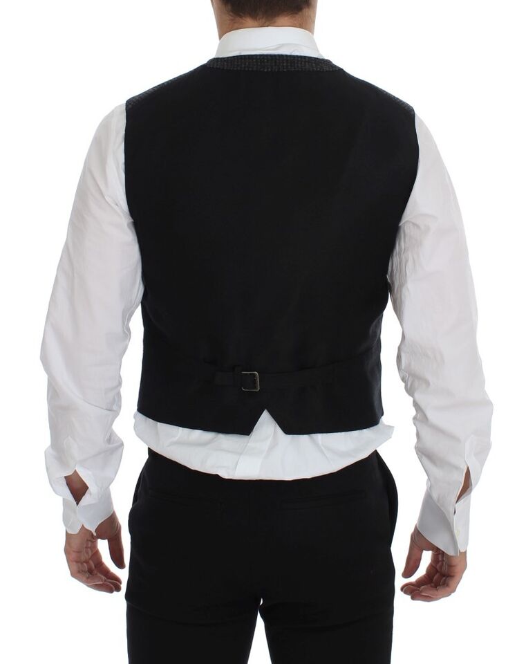 Dolce & Gabbana Grey Wool Blend Vest Gilet Waistcoat