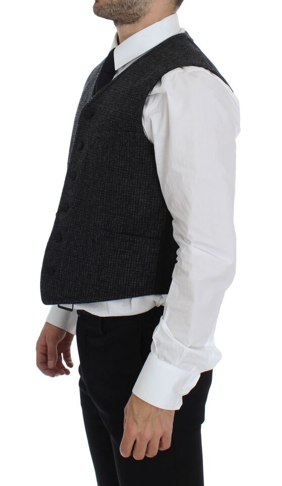 Dolce & Gabbana Grey Wool Blend Vest Gilet Waistcoat
