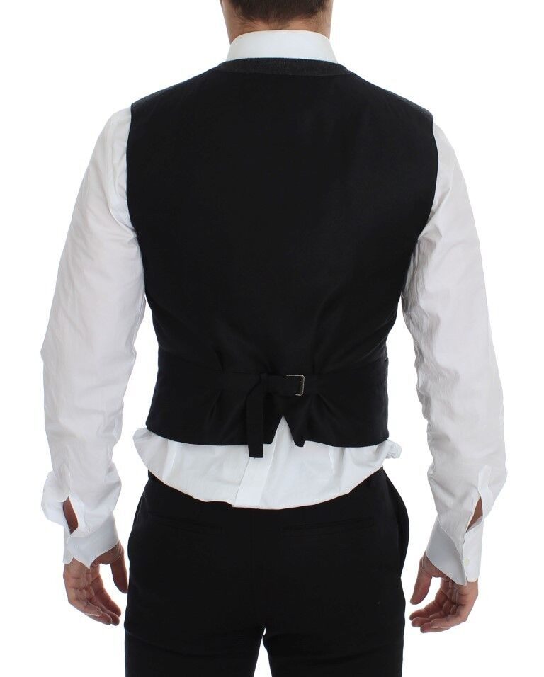 Dolce & Gabbana Grey Wool Blend Vest Gilet Waistcoat