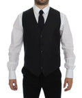 Dolce & Gabbana Graues Woll-Seiden-Kleid Weste Gilet