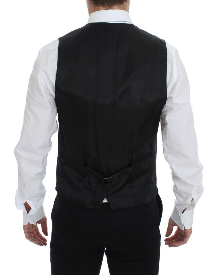 Dolce & Gabbana Black Wool Formal Dress Vest Gilet
