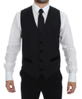 Dolce & Gabbana Black Wool Formal Dress Vest Gilet