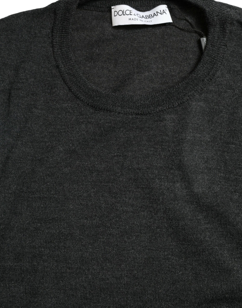 Dolce & Gabbana Grey Wool Crew Neck Sweater