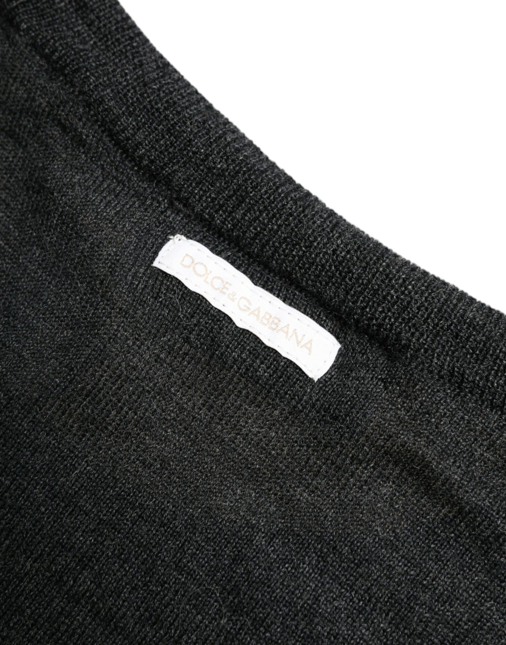 Dolce & Gabbana Grey Wool Crew Neck Sweater