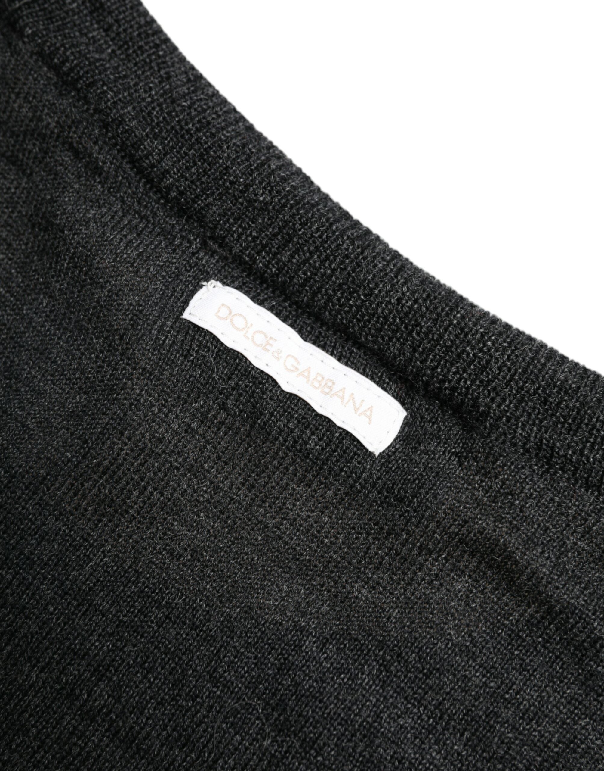Dolce & Gabbana Grey Wool Crew Neck Sweater